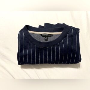 Banana Republic Men's Navy Pinstripe Crewneck Sweater